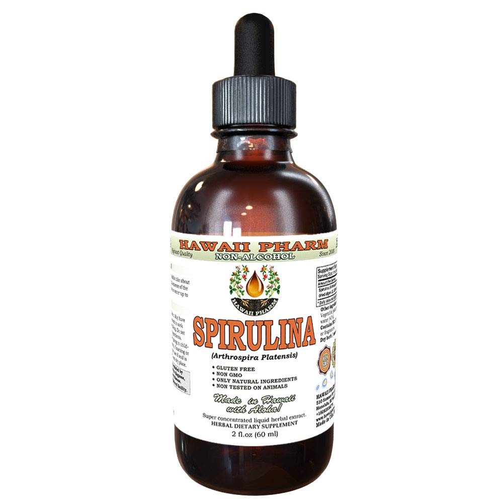 Spirulina אלכוהול חינם לחלץ, אורגני Spirulina (Arthrospira Platensis) Dried Algae Glycerite טבעי צמחי מרפא, הוואי Pharm, ארה"ב 2 fl.oz