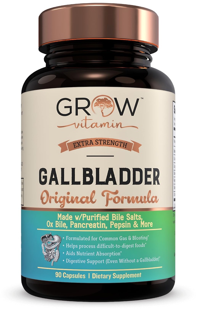 גדל ויטמין מקורי גלגיל פורמולה, עשה w/Purified Bile Salts & Ox Bile Digestive Enzymes - כולל Herbs שנבחרו בקפידה - 90 קפסולות