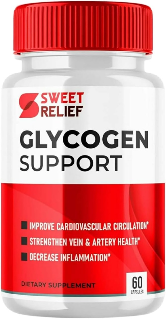 התמיכה המתוקה Glycogen Support - Sweet Relief Blood Vessel Cleaner, Sweet Relief קפסולות, פורמולה מתקדמת לבריאות הכללית, SweetRelief (60 קפסולות, 1 Pack)