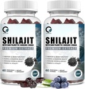 חניכיים ההימלאיה Shilajit עם 85 + Trace מינרלים & Fulvic Acid עבור אנרגיה, Immune, תמיכה קוגניטיבית גבוהה עוצמה טבעית שילאג'יט לגברים ונשים 60 חניכיים (2 Packs)