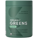 Sports Research® Organic Greens Superfood Powder w/Spirulina & Chlorella, Adaptogens, Enzymes, Probiotics & 8 VIT Bs for Gut & Mood Support* - Vegan, Sugar-Free & Low-Cal Original 20 Servings