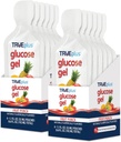 TRUEplus Glucose Gel Pouch, פירות Punch Flavor, 15g Fast-Acting carbohydrates, שומן חינם, Gluten חינם, תמיכה מהירה סוכר נמוך אנרגיה, 12 Pack