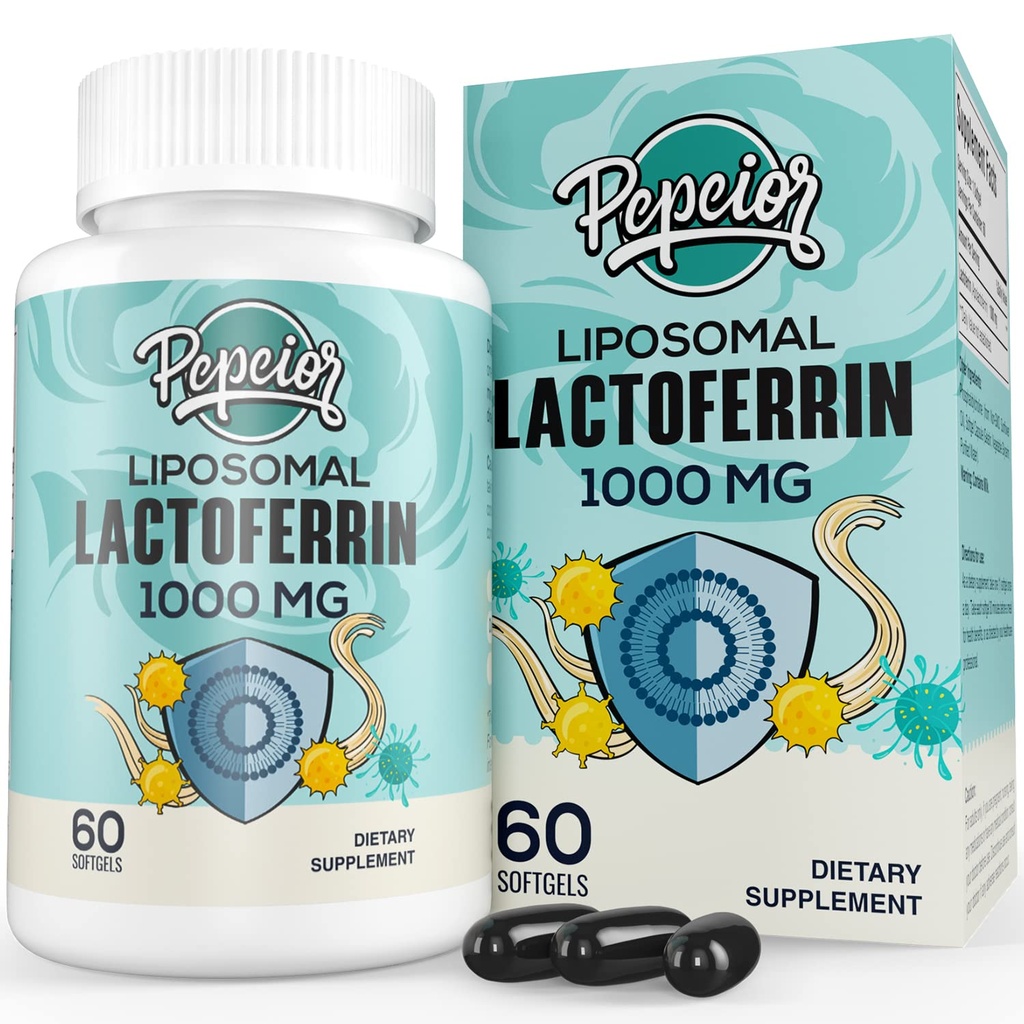 Liposomal Bovine Lactoferrin 1000 מ"ג - Absorption - עבור Iron Absorption & Immune פונקציונלי Lactoferrin תוספי עבור מבוגרים, 60 Softgels