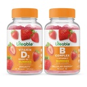 ויטמין D 5000 IU + B Complex, חניכיים Bundle - גדול Tasting, ויטמין תוסף, Gluten Free, GMO חינם, Chewable Gummymymy