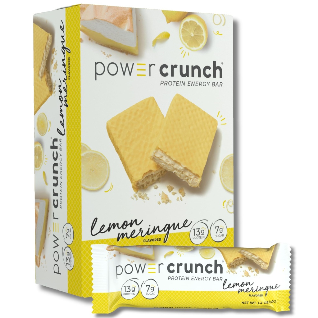 Power Crunch Protein Wafer Bars, High Protein Snacks with Delicious Taste, Lemon Meringue, 1.4 Ounce (5 Count)