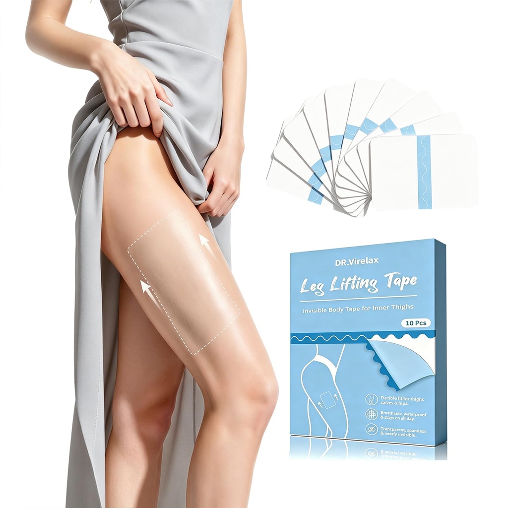 New Thigh Lift Tape for Loose Skin, Invisible Waterproof Anti-Chafing Body Tape, Instant Firming Patches for Legs Stomach Arms, Sweatproof Thigh Tape for Women for Dresses Sports Daily Wear