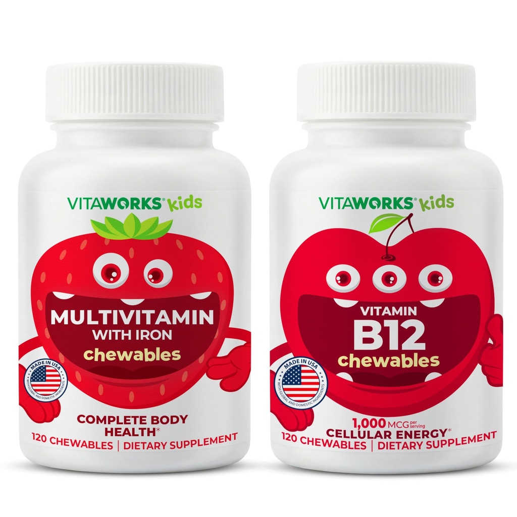 ילדים Multivitamin Chewables + ויטמין B12 Chewables Bundle