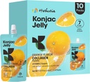 Hethstia אורנג ' קונג'אק ג'לי עם קולג'ן פפטידים, 10 Pouches פירות Jelly חטיפים, נמוך-Calorie לשתות Jelly עם ויטמין C, סוכר חינם, Keto, Gluten-Free, On-Go Light חטיפים