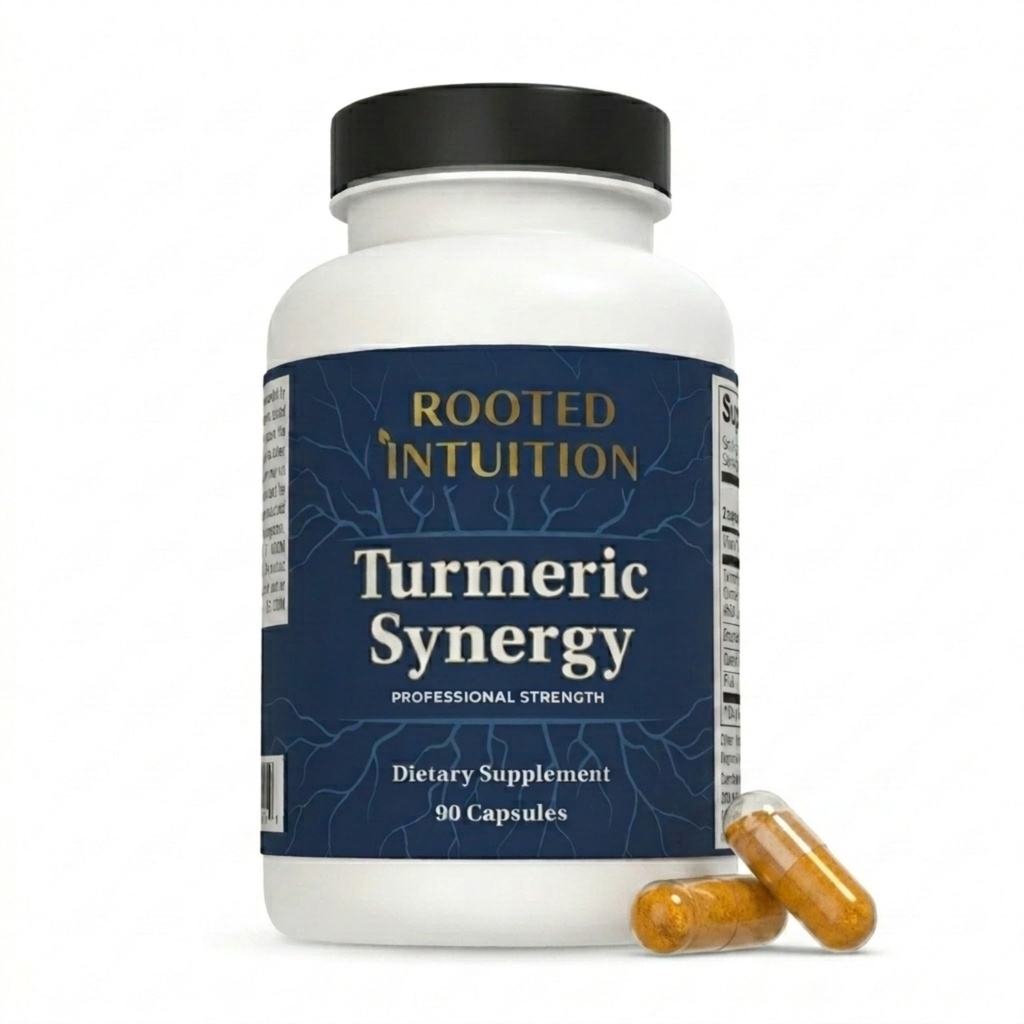 Rooted Inflammation and Joint Supplement - Complete Turmeric Curcumin Matrix Blend - Quercetin Bromelain Rutin - Inflammatory Support for Joint Health & Workout Recovery Turmeric Synergy | 90 capsules
