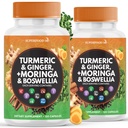 Turmeric Moringa תוסף | ג'ינג'ר, Boswellia, Saffron, Holyזיל- Joint Support Supplement for Women and Men with Ceylon Cinnamon, Quercetin, Tart Cherry-240 Count Count