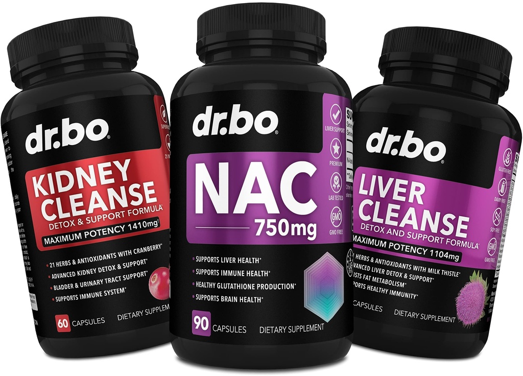 NAC Kidney Liver ניקוי Detox - 750 מ"ג N Acetyl Cysteine Pure קפסולת ויטמין - Daily Liver Kidney Detox תמיכה פורמולה עבור Gallbladder, Bladder Urinary Tracts & Milk Thistle