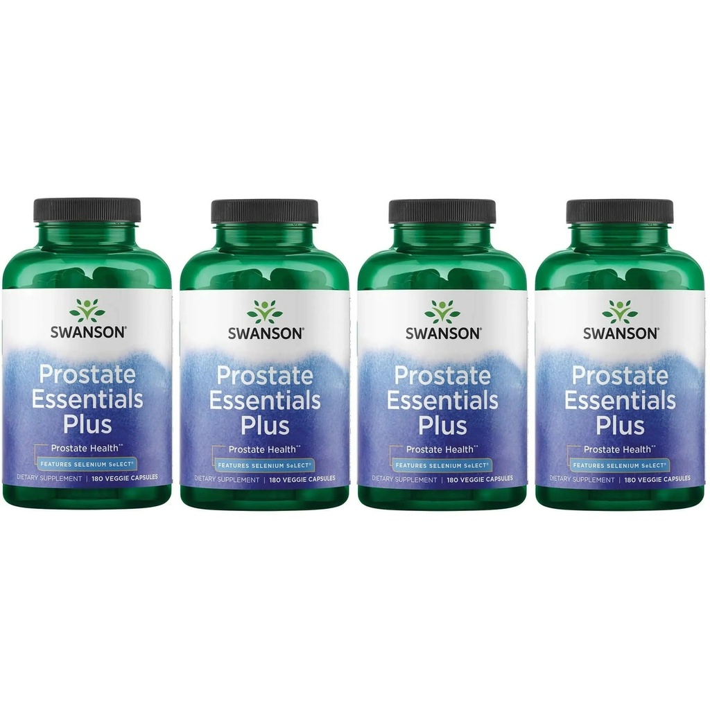 Swanson Prostate Plus - תוספת טבעית לגברים לקידום בריאות Urinary Tract Flow & Frequency - שיפור בריאות הערמונית הכוללת - (180 Veggie כמוסות) 4 Pack
