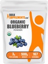 BulkSupplements.com אורגני אבקת Blueberry - תמיכה אנטי-חמצן, תוסף Bluberry - טבעוני וגלוטן חינם, 3g לכל משרת, 500g (1.1 lbs) (Pack of 1)