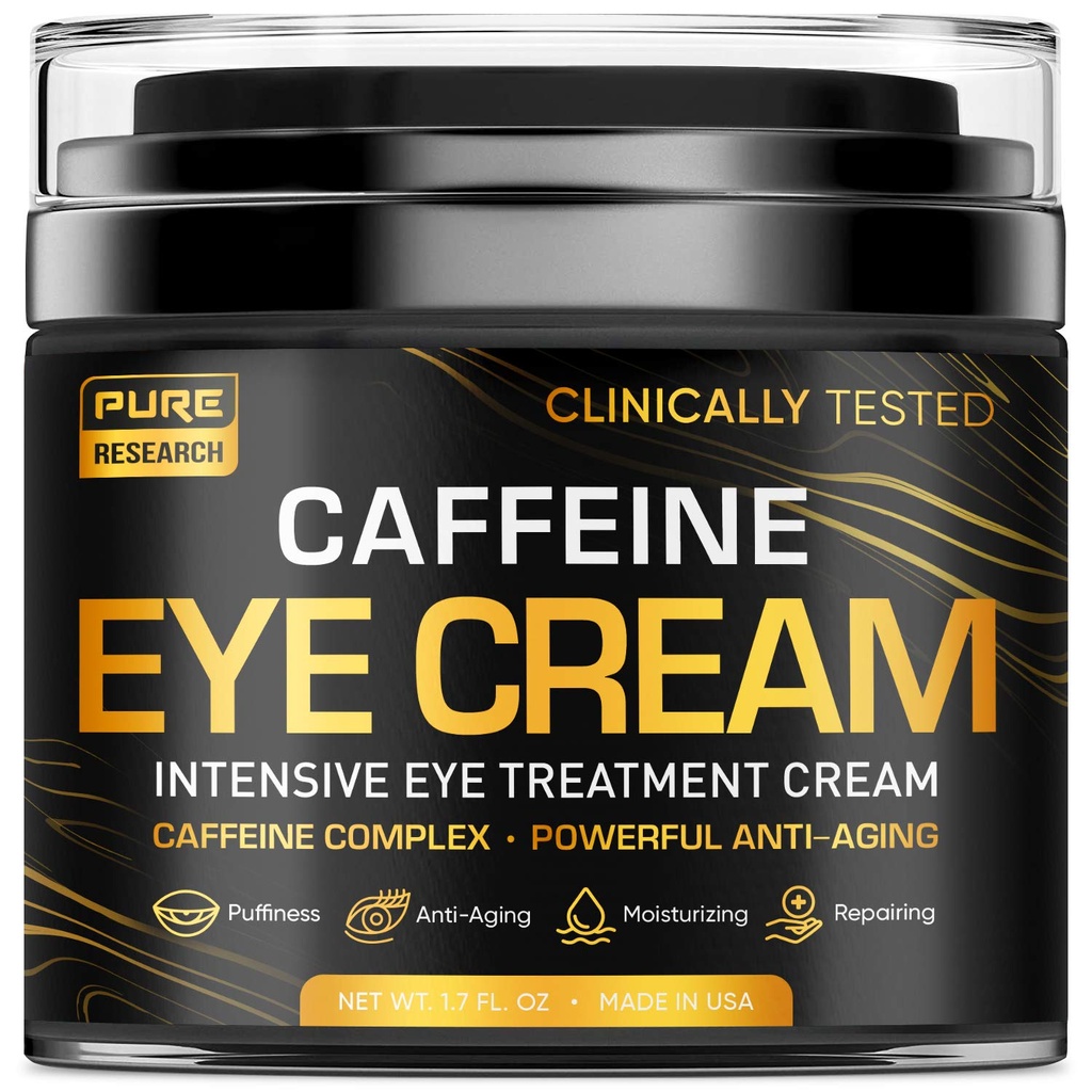 קרם עיניים Caffeine עבור Anti Aging, Dark Circles, Bags, Puffiness. גדול מתחת עין עור + Faceing, טיפול בעין לנשים 1.7oz