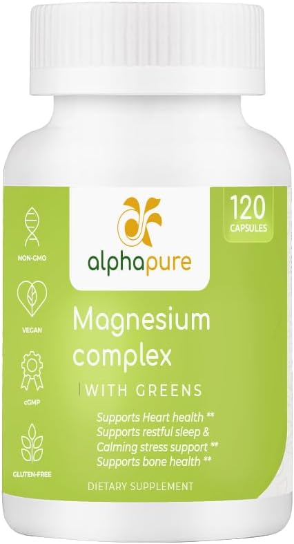 Magnesium Complex with Greens, Magnesium Glycinate, Magnesium Gluconate, ומגנזיום Malate לספק 250 מ"ג של Magnesium Per לשרת, צד שלישי נבדק. 5 הירוקים עשירים במגנזיום
