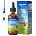 נוזל Calcium Citrate טיפות עם L-Lysine 500 מ"ג, מגנזיום & Zinc, Calcium Citrate 600 מ"ג תוסף עם ויטמין D3 & K2 לילדים ומבוגרים, 2 Fl Oz