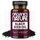 OrganICS NATURE Black Seed Oil קפסולות 1000MG Per Serve Vegan Softgels, Hair, Skin & Heart Support, Nigella Sativa - 100% קר Pressed Cumin Seed שמן קפסולות גבוהות Thymoquinone, אומגה 3s תמיכה, אומגה 3s, תמיכה בלב, Nigella Sativa - 100% קר Pressed Cumin Seed שמן קפסולות גבוהות Thymoquinone, אומגה 3s אומגה 3s