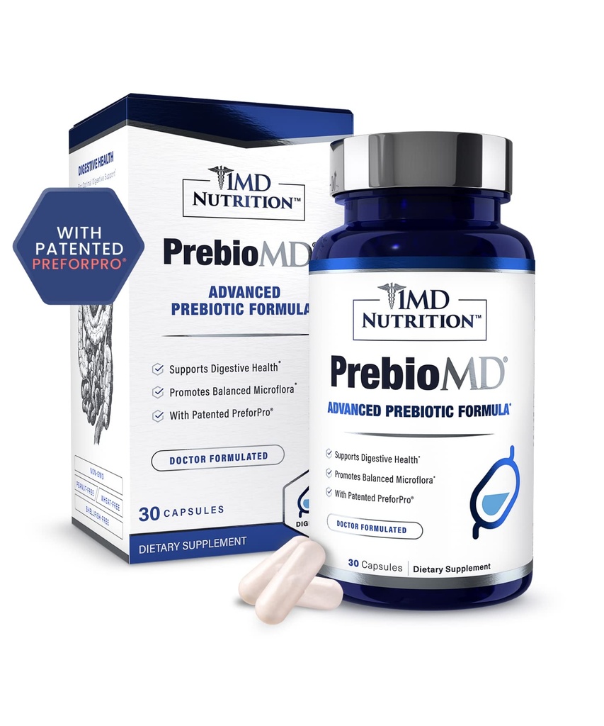 1MD תזונה PreBioMD - Preביוטיקה עם PreforPro® | תמיכה בחשיפה בריאה ובקיצור Beneficial Bacteria