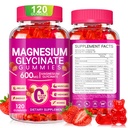 Magnesium Glycinate Gummies 600mg, Chewable Sugar Free Potassium Magnesium חניכיים עם Magnesium Glycinate, ויטמין D, B6 ו- CoQ10 לשינה, להרגעה, למוח ולשרירים, 60 ימים אספקת אספקה.