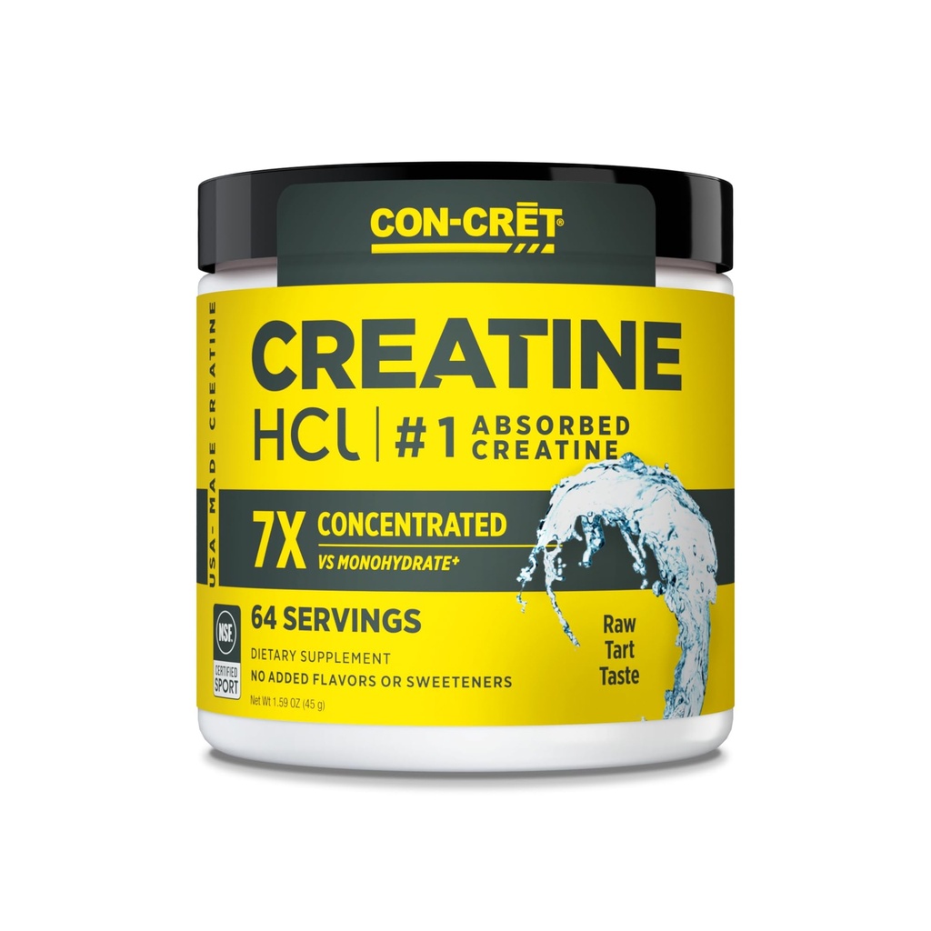 אבקת HCl של In-CRET Creatine HCl - שריר, קוגניטיבי, אנרגיה סלולרית תמיכה; לא Bloating or Cramps | USA Made & NSF Certified | Unflavored (64שרת)
