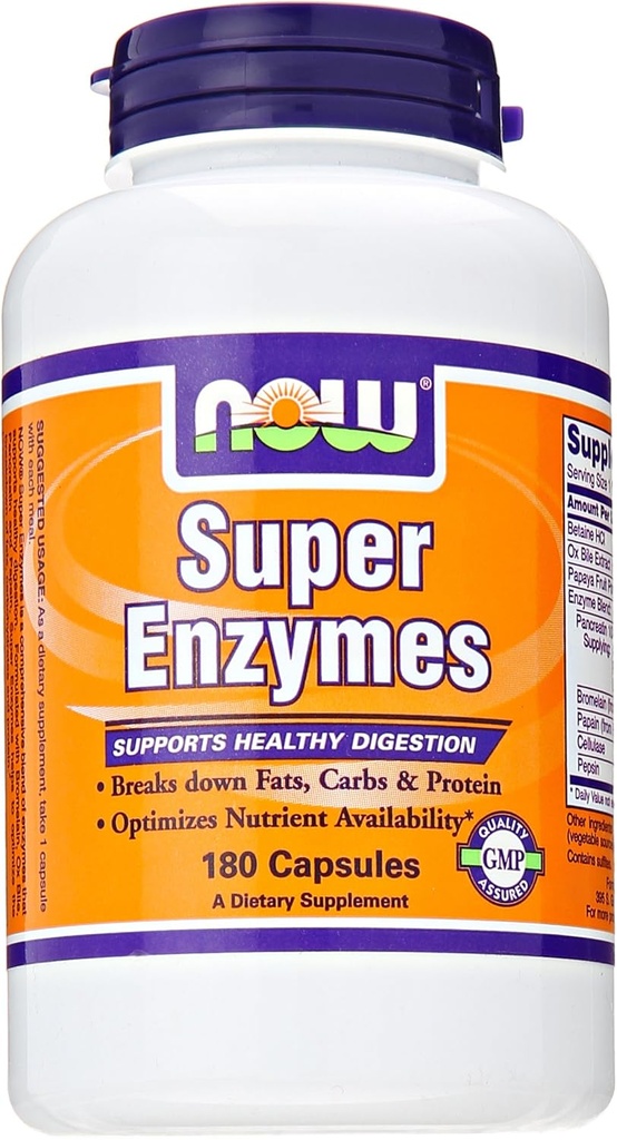 Super Enzymes - Now Foods 180 טבליות