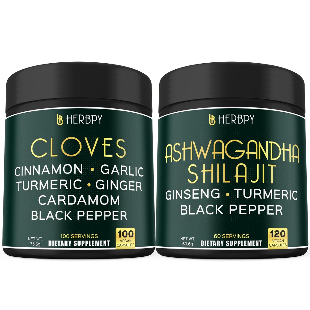Bundle 7in1 Cloves תוסף ו 5in1 Ashwagandha Shilajit