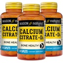 MASON NATURAL Calcium Citrate Plus ויטמין D3, 6 חודשים אספקה, חיזוק תפקוד שרירים ובריאות העצם, 3 Pack
