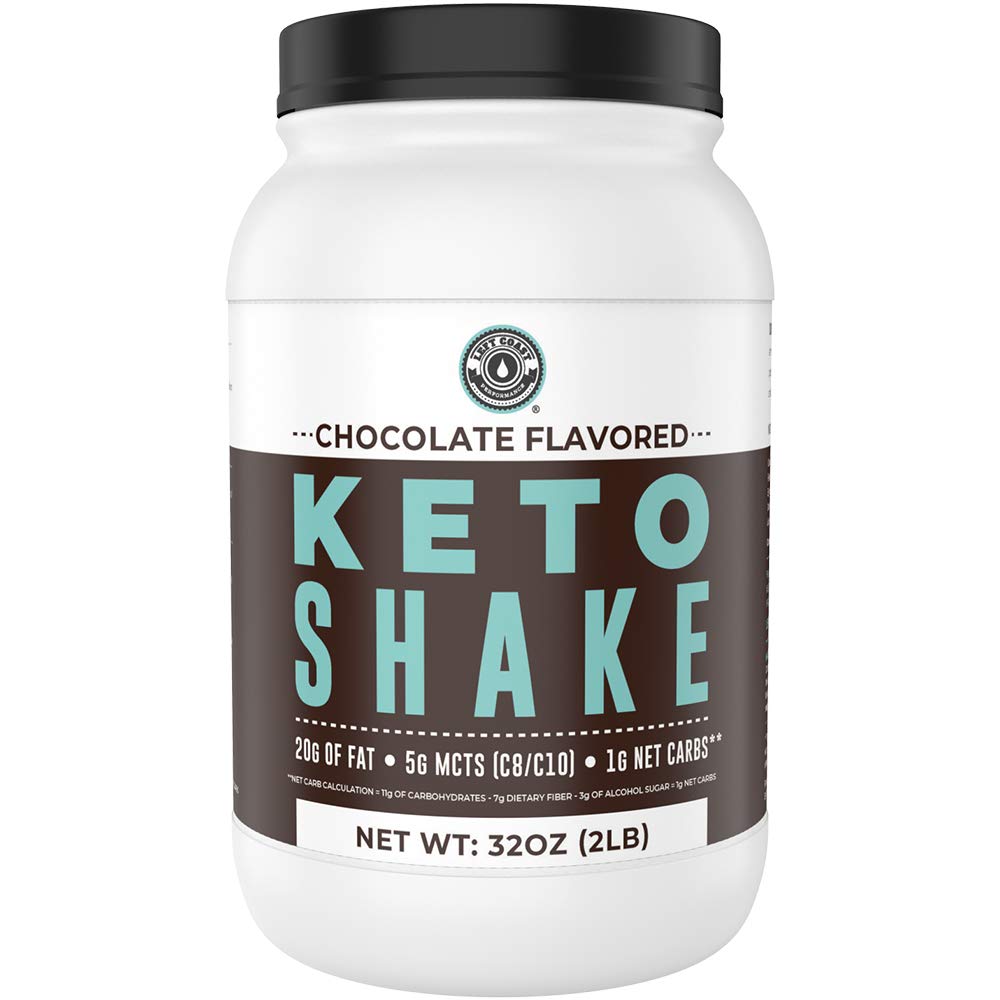 Keto Meal החלפת Shakes, שוקולד, 2lbs, Low Carb Keto חלבון שקד, אבקת MCT, Grass פד hydrolyzed Collagen פפtides, Keto Breakfast Shake, 20g Fat, 14g חלבון, 1 Net Carb, Zero Sugar סוכר