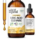 Wild & אורגני Uric Acid נקה טיפות - Tart Cherry, Turmeric, Chanca Piedra Stone Breaker Complex for Kidney ניקויse - Uric Acid Support Supplement - טבעוני, סוכר ואלכוהול חינם טינקטורה - 2 ozoz ozz