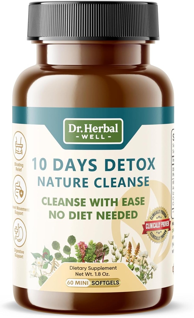 10 ימים Detox Natural ניקויse עם Ease No Diet Needed (60 מיני Softgels)