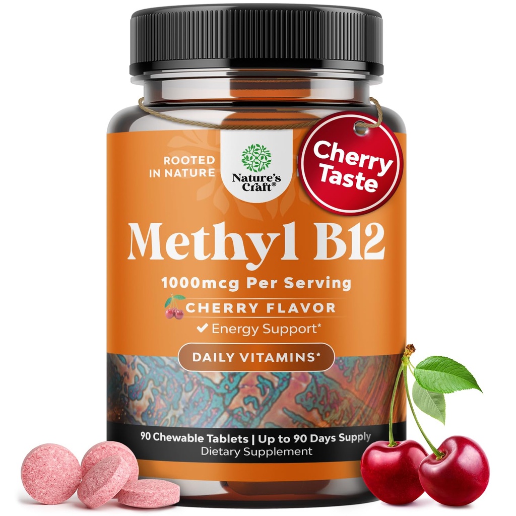ויטמין B12 1000 mcg - Methylated B12 ויטמין טבעוני עבור המוח תמיכה באנרגיה טבעית - Bone Health Care ו- Mood Boost עם שיער עור וציפורים הליאל ויטמינים