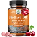 ויטמין B12 1000 mcg - Methylated B12 ויטמין טבעוני עבור המוח תמיכה באנרגיה טבעית - Bone Health Care ו- Mood Boost עם שיער עור וציפורים הליאל ויטמינים