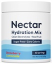 Nectar Sugar חינם אלקטרוליט אבקת - פירות אורגניים No Sugar או Calories - אבקת hydrotion עבור Dehydration הקלה ו Rehydration - Keto and Paleo (Strawberry לימון 40 לשרת Tub)