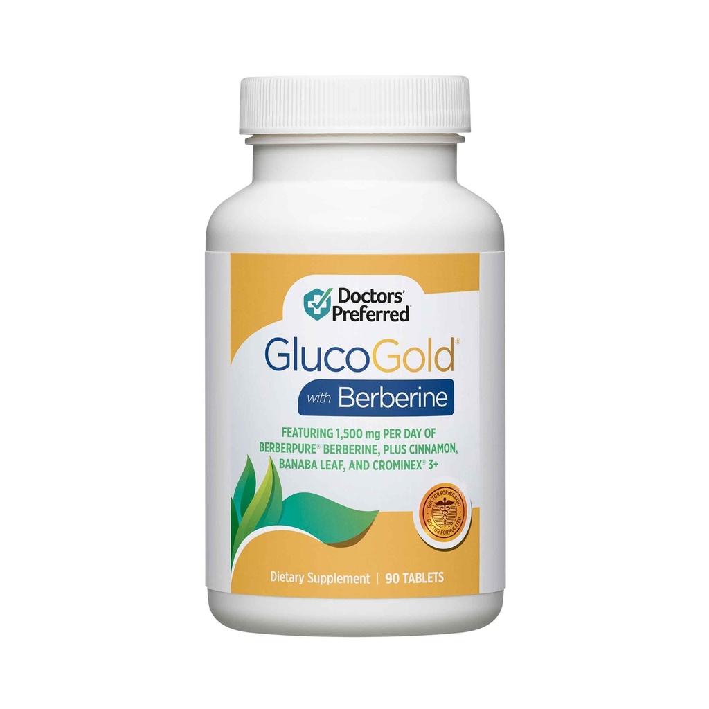 DoCTORS'PreFERRED GlucoGold with Berberine, Concentrated Cinnamon, Chromi, Banaba Leaf Extract (90 טבליות)
