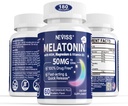 Melatonin 50 מ"ג למבוגרים - תוספת כוח 9-in-1 מהיר Dissolve Sublingual - w /Vitamin D3 & MSM, מרגיעה את הנבל בלנדה, לימון Balm, Passionflower,Chamomile, Sugar חינם, 180 לשרתים טבעוניים