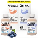 יום נקי של Genexa Kids & Night Cough Medicine, Dye Free, 0% תוספת מלאכותית, הילדים Cough, Chest Communityestion, Runny Nose & Sneezing Relief, Ages 6+, אורגני Blueberry Flavor, 8 oz (2 Pack)