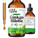 Wild & Organic Genekgo Biloba Extracts - Brain & Focus Support - נוזל ג'ינקגו Bilobas - טבעוני, סוכר ואלכוהול חינם Herbal Tincture - 4 fl oz