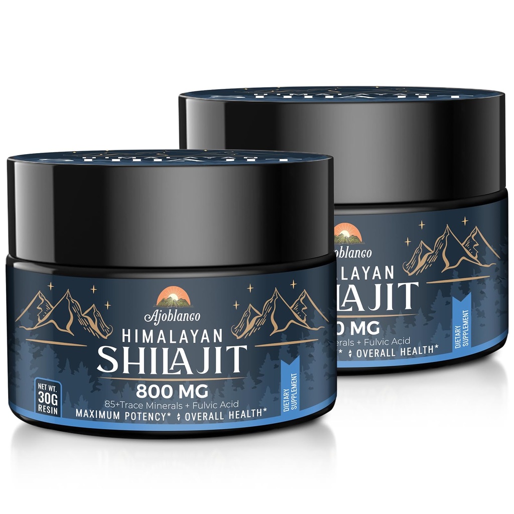 A Joblanco 800 Mg ההימלאיה Shilajit Resin, Shilajit Pure ההימלאיה אורגנית, Shilajit תוספת עם Purity, Dosage & Potency עבור אנרגיה, כוח ותחמושת, גברים ונשים, 30 גרמים, Pack של 2