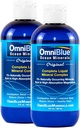 Omni Blue Ocean מינרלים - 70+ Trace מינרלים & נוזל מגנזיום - Potassium, Chloride- Low Sodium - תמיכה טבעית לשינה, עיכול, סדירות, הידרציה ואלקטרוליטזון (2-Pack 8oz)