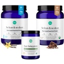 Ora אורגני אבקת חלבון אבקת שוקולד, Vanila & Greens אבקת Bundle: 22g צמחי מבוסס, שוקולד, 20 משרתים + 21g צמחי מבוסס, וניל, 20 לשרת + משקאות סופר ירוק אורגני, 30 לשרתים
