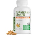 Bronson Turmeric + ג'ינג'ר תוספת תמיכה בריאות וחשיפה עם BioPerine, Non-GMO, 60 קפסולות צמחוניות