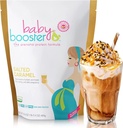 Baby Booster Salted Karamel Prenatal ויטמין תוסף וחלבון Shake, Caffeine חינם, All Natural, Vegetarian DHA, חלבונים גבוהים, Methyl Folate, B ויטמינים, גדול עבור מחלת בוקר, 1 lb