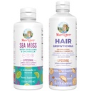 MaryRuth Organics Sea Mos Liposomal (Limeadeade) & Hair Growth MAX (Almond Cookie) | פרויקט תוויות נקי מאומת ® | ויטמינים לאנרגיה, חסינות ויופי