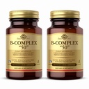 Solgar B-Complex "50" - 100 קפסולות ירקות, Pack of 2 - Energy Metabolism & Nervous System Support - Non-GMO, Vegan, Gluten Free - 200 שרתי Total
