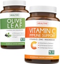 חסכו 4 (12% הנחה) - Herbal Immune Bundle - אוליב מסך (Non-GMO) Super Power: 20% Ol Europein 750mg caps ו- Immune Support - ויטמין C עם Zinc, ויטמין D, Elderberry & Echinacea (Non-GMO)