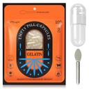 גלולות קפסולות בגודל 0, 100 Count Gelatin קפסולת עם Micro Lab Spoon, גלולת גלולות DIY מילוי, Gluten חינם ולא-GMO מוסמך, Clear