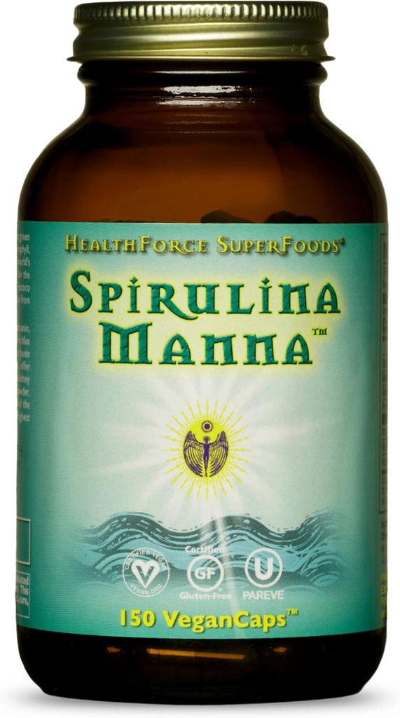 HealthForce Superfoods Spirulina מאנה - קפסולות - 150 קפסולות טבעוניות