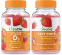 ויטמין D 10000 IU + Beet Root, Gummies Bundle - גדול Tasting, ויטמין תוסף, Gluten Free, GMO חינם, Chewable Gummymymy