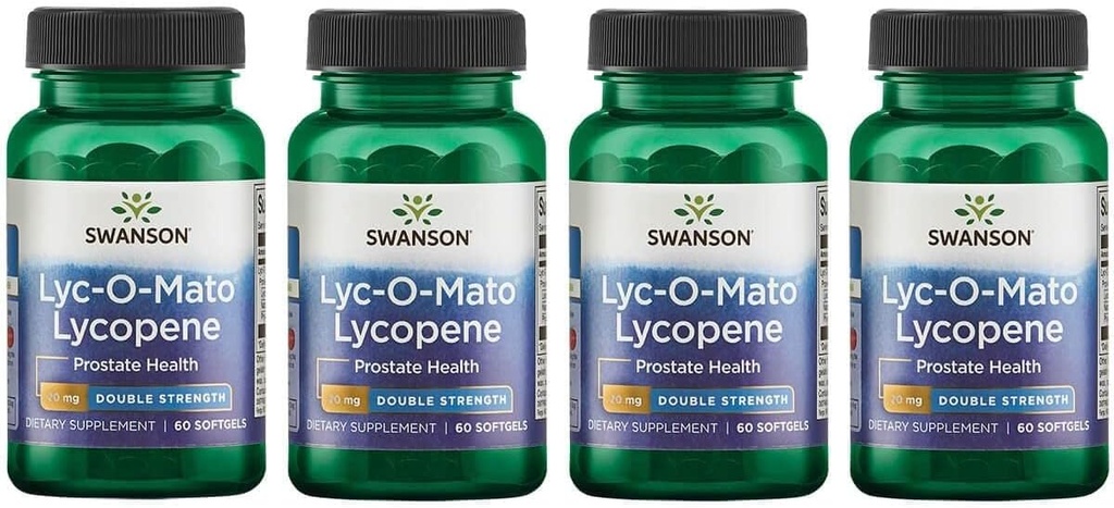 Swanson Double-Strength lyC-O-Mato Lycopene 20 מיליגרם 60 Sgels (4 Pack)