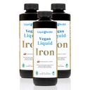 LIQUIDHEALTH Vegan נוזל ברזל תוספת עם SunActive & Ferrochel Fe - אנרגיה טבעית, מערכת החיסון ותמיכה מטאבולית, להגדיל את הקללות הנפשית, טרום לידתי / לידה - ארה"ב Made, non-GMO (3 Pack)